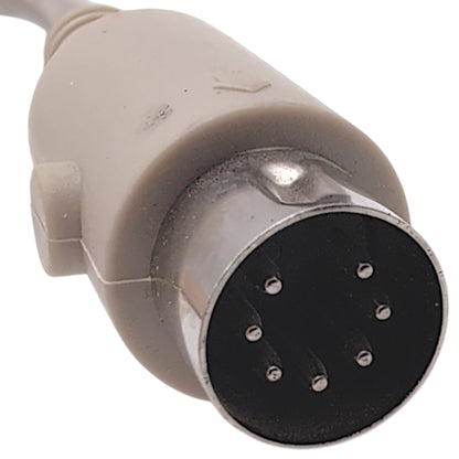 top / front view of the 7-pin connector. all five pin in clear view