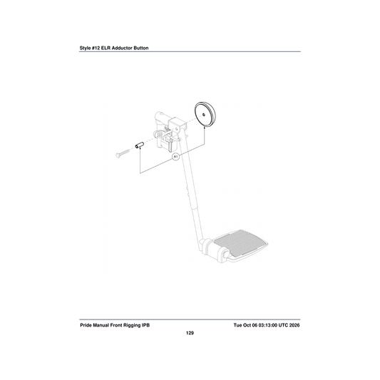 Pride Mobility INDPART2242 gel padded adductor buttons pair parts diagram