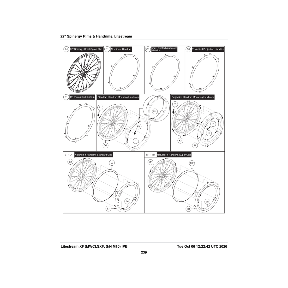 Pride Mobility INDPART2655 wheel thumb grip plastic 22 inch natural fit parts diagram