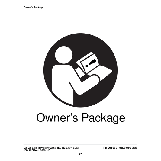 Pride Mobility INFINFB3082 Product Introduction Insert Sheet parts diagram