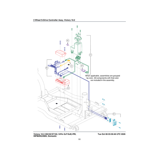 Pride Mobility KIT1801315 s-drive kit assembly parts diagram