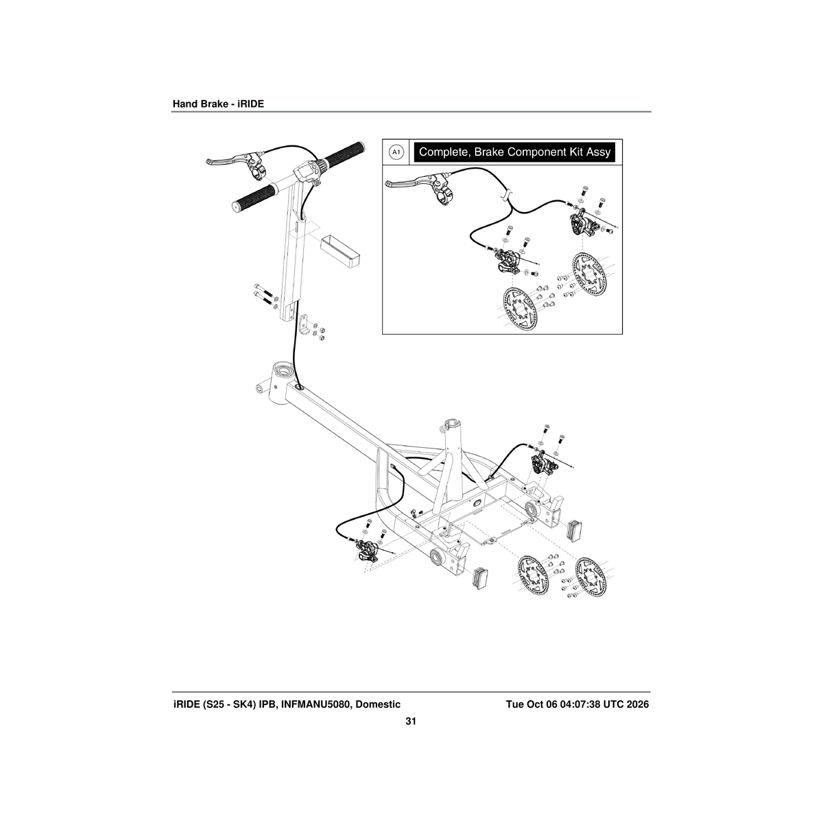 Pride Mobility KIT1904020 brake components kit parts diagram
