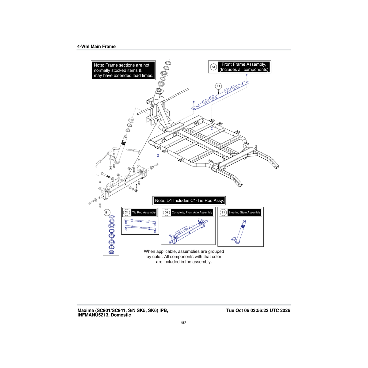 Pride Mobility KIT1906241 kit assembly front weldment 4 wheel parts diagram