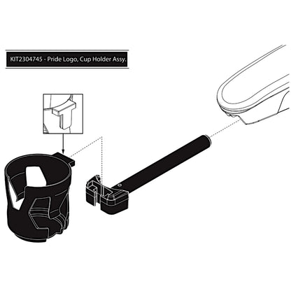 Pride Mobility Cup Holder Kit for Jazzy, Go Chair, PX4 & Pursuit 2 (KIT2304745)