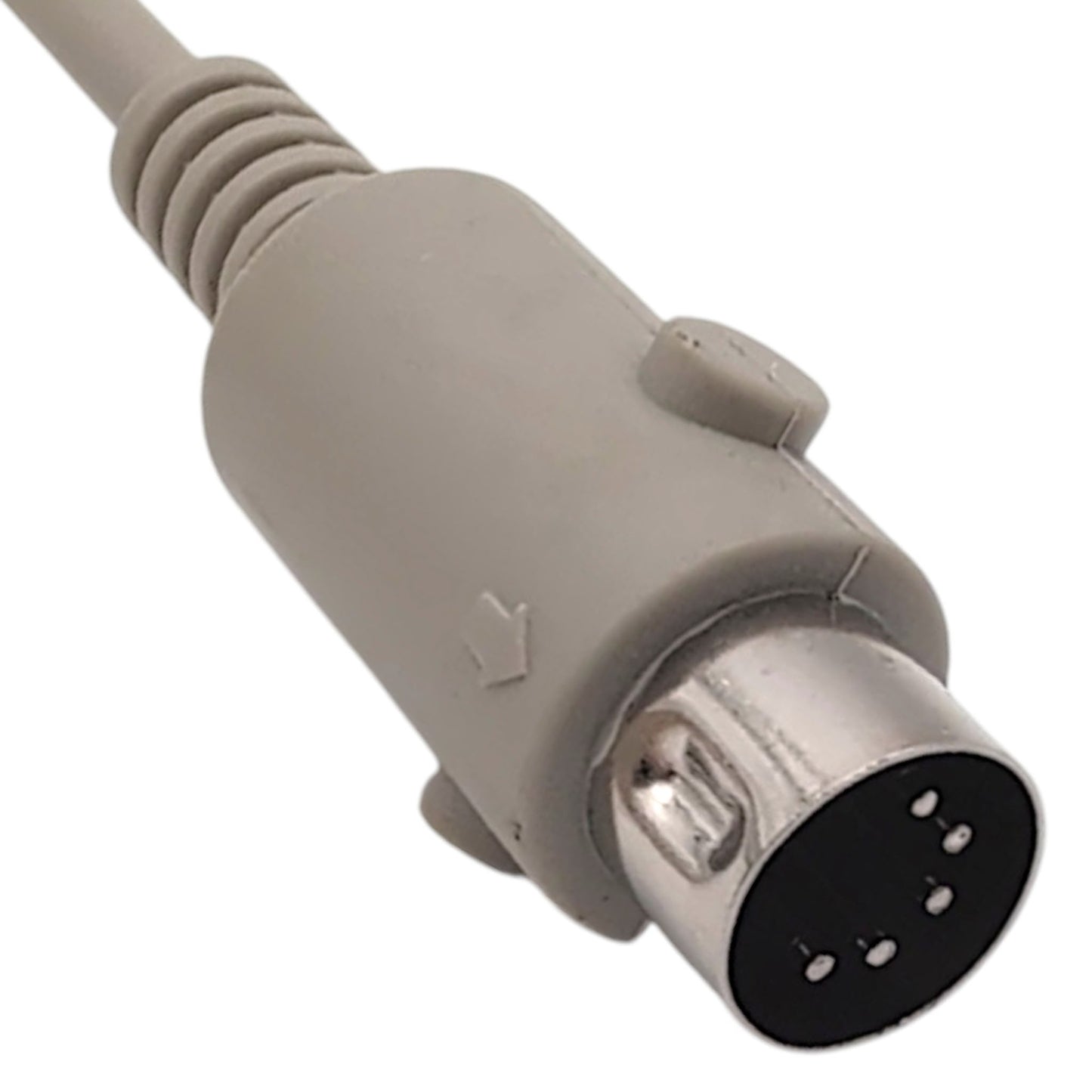 top / front view of the 5-pin connector. all five pin in clear view