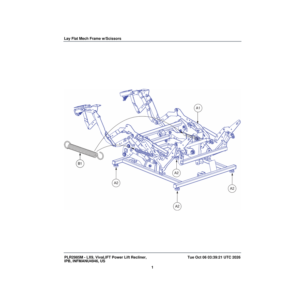 Pride Mobility LLGCHRM1007 leveling leg 1 inch x3/8 inch metal standard parts diagram