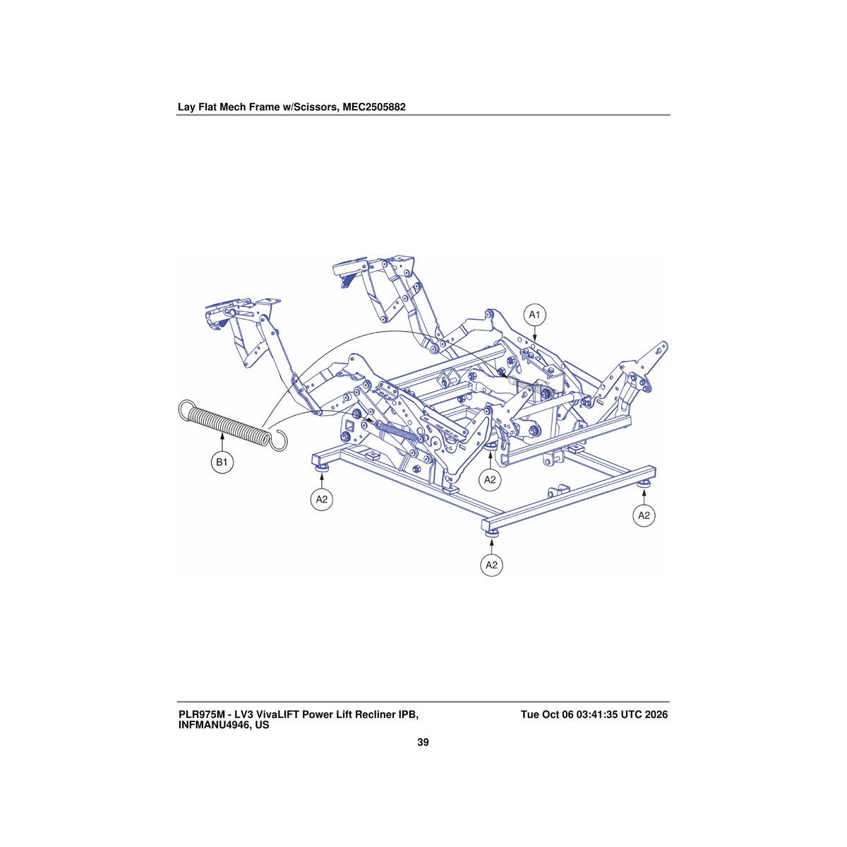 Pride Mobility LLGCHRM1011 hex leg leveler parts diagram