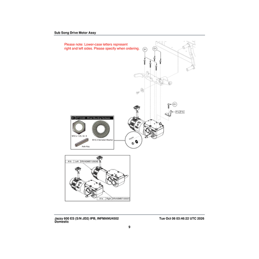 Pride Mobility MEC124636 edge motor mount stop weldment left parts diagram