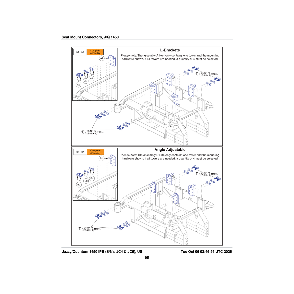 Pride Mobility MEC133591 tb3 tilt seat mount connector assembly metric parts diagram
