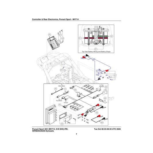 Pride Mobility MEC137046 strap battery side-to-side long 36 volt zolar parts diagram
