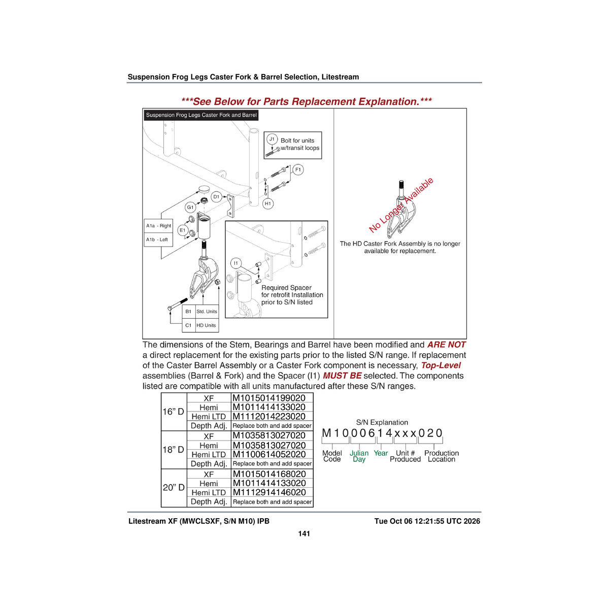 Pride Mobility MEC139083 frog legs suspension fork caster assembly with 15m stem parts diagram