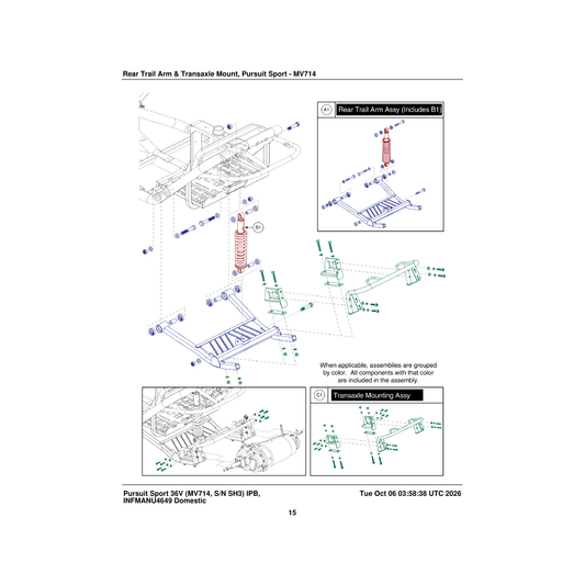 Pride Mobility MEC141261 transaxle mounting frame assembly mts m8 motor package mv714 parts diagram