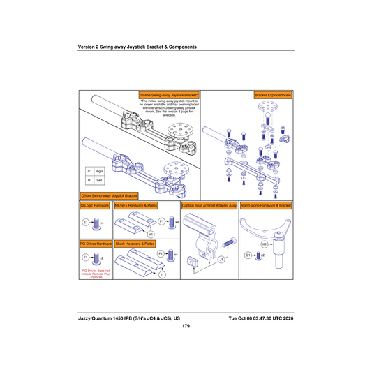 Pride Mobility MEC142426 stand alone joystick mounting bracket assembly parts diagram