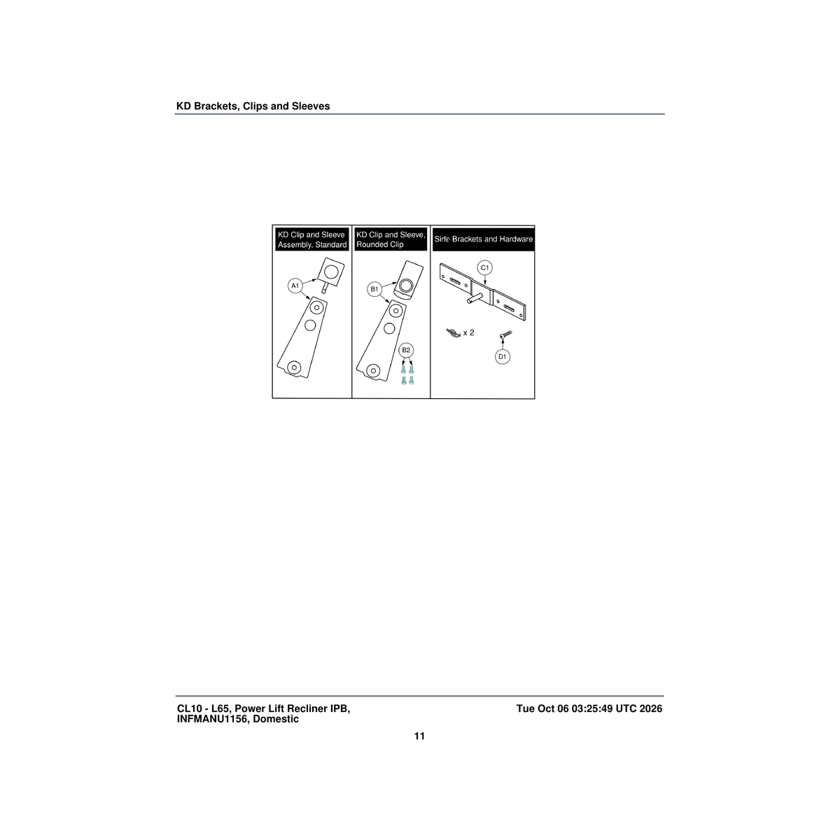 Pride Mobility MEC151951 bracket kd clip assembly parts diagram