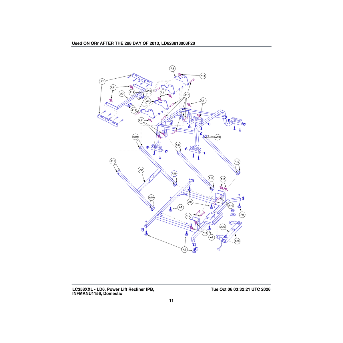 Pride Mobility MEC152495 t-bracket frame assembly dual motor weldment lc358xxl 20 3/8 parts diagram