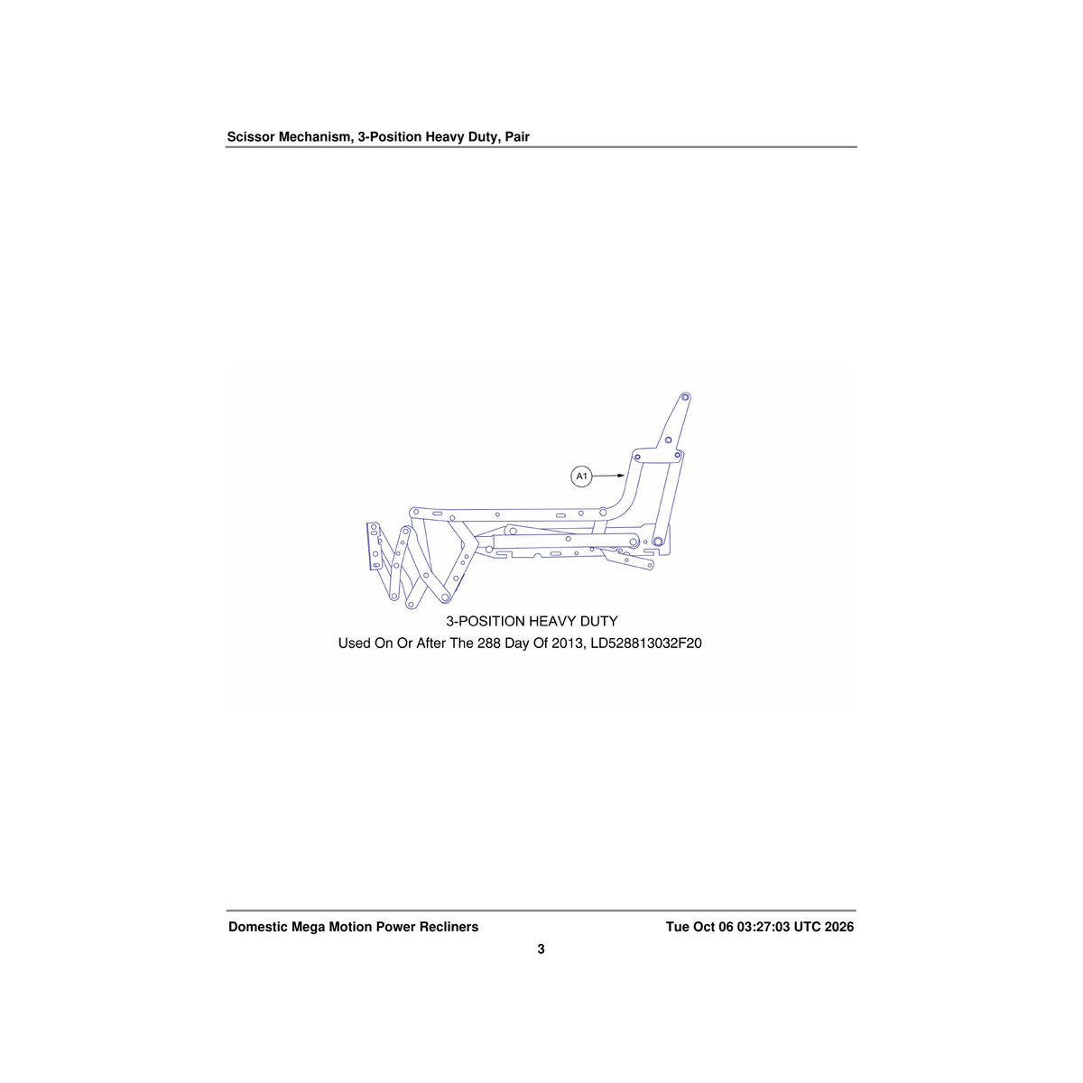 Pride Mobility MEC152497 3 position scissor mech assembly heavy duty pair lc358xl parts diagram
