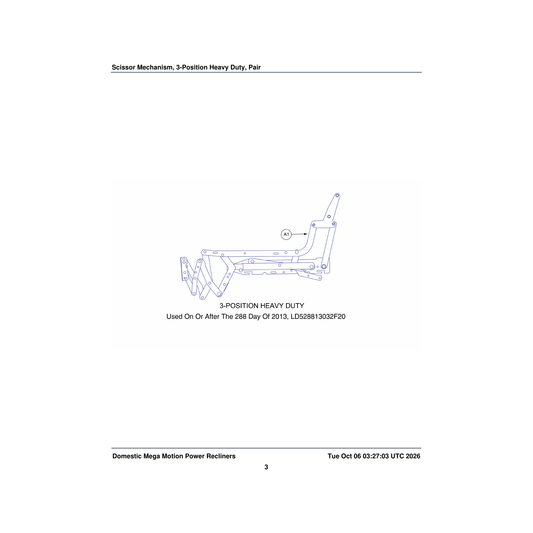 Pride Mobility MEC152497 3 position scissor mech assembly heavy duty pair lc358xl parts diagram