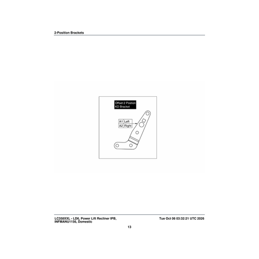 Pride Mobility MEC152504 bracket back kd 2 position right (rsf) 5/16 inch hardware parts diagram