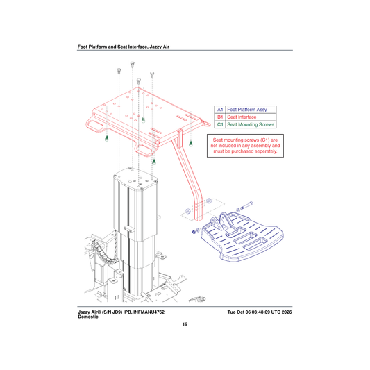 Pride Mobility MEC153429 select air footrest parts diagram