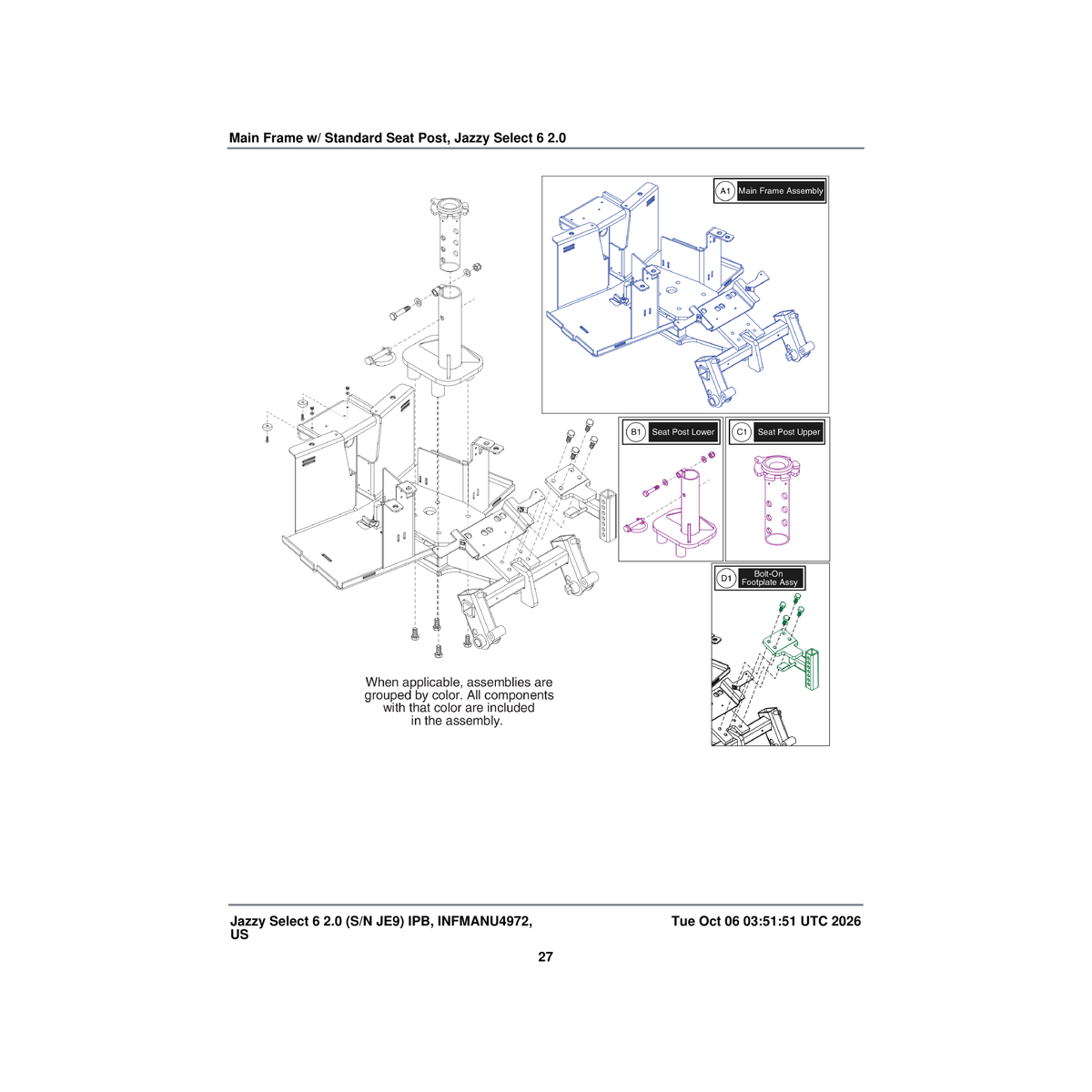 Pride Mobility MEC154626 back strap small battery parts diagram