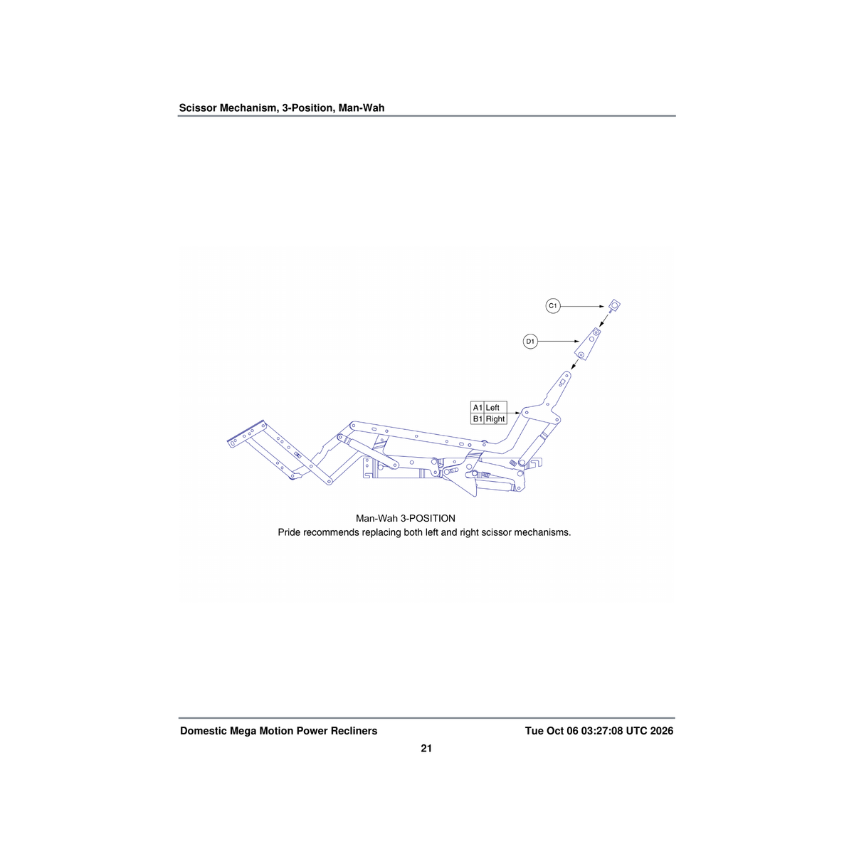 Pride Mobility MEC165810 bracket kd clip assembly (man wah) parts diagram