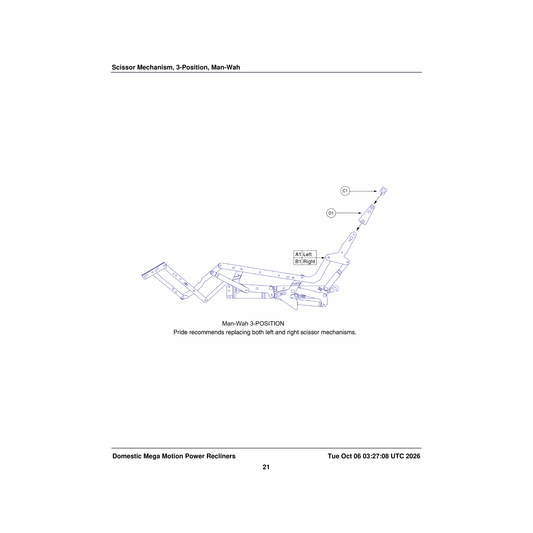 Pride Mobility MEC165810 bracket kd clip assembly (man wah) parts diagram