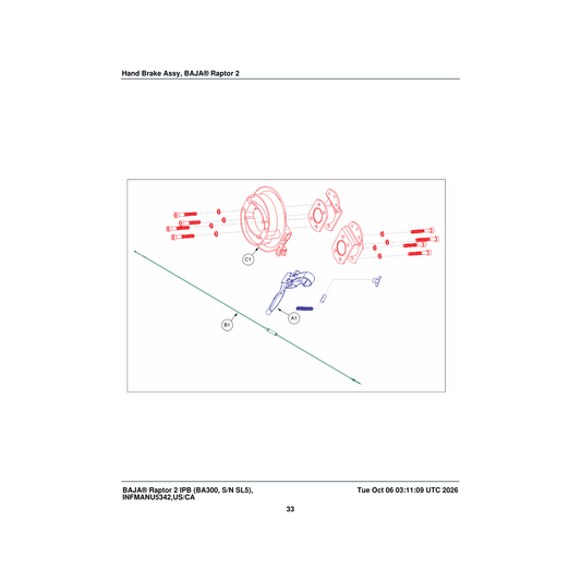 Pride Mobility MEC1702883 front hand brake cable parts diagram