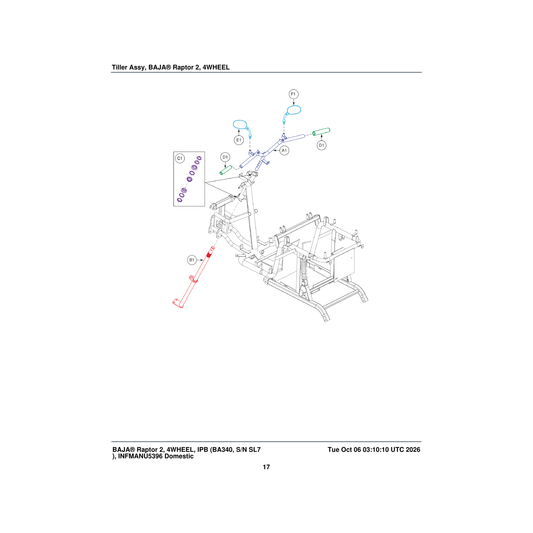 Pride Mobility MEC1702891 steering weldment parts diagram