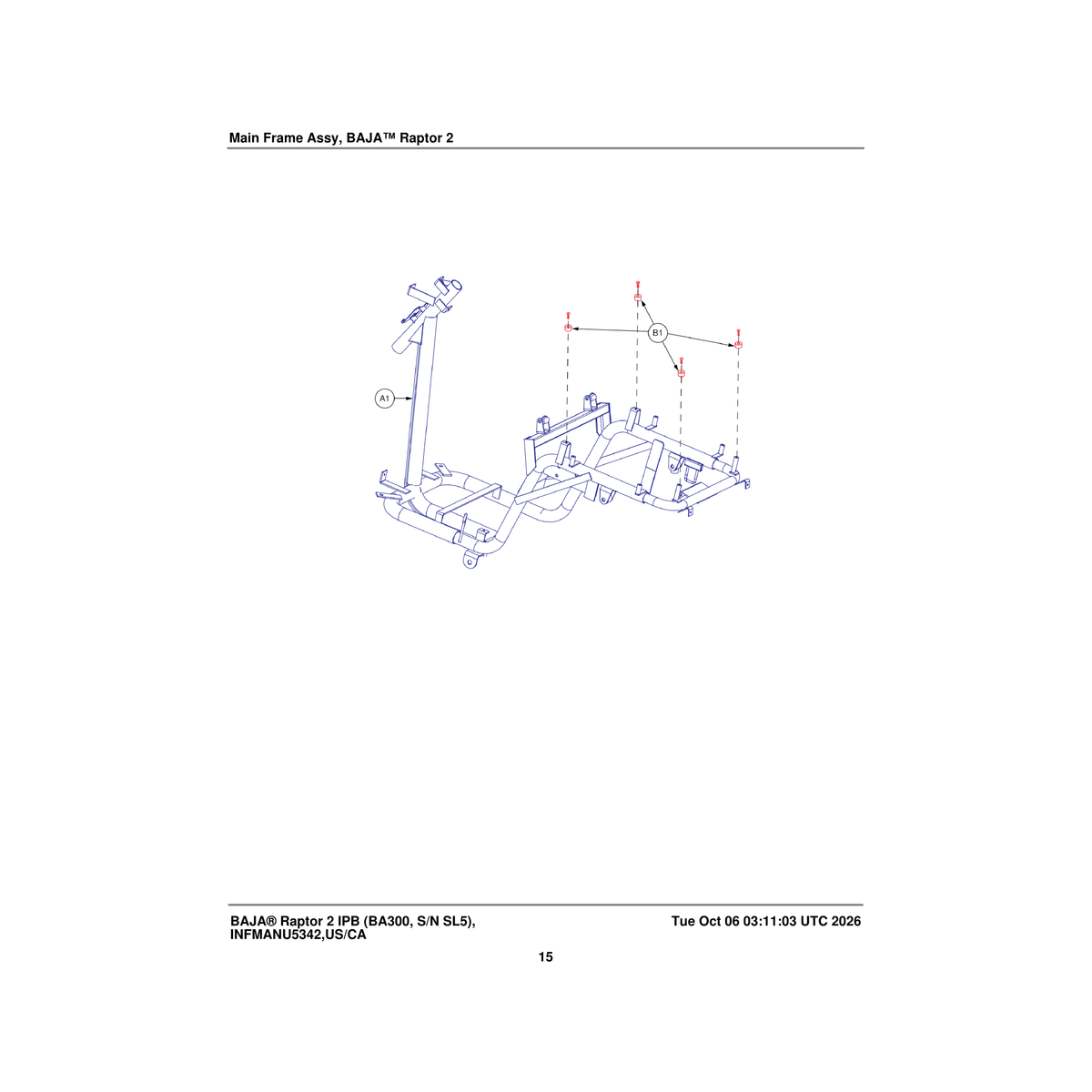 Pride Mobility MEC1703417 main frame master weldment parts diagram