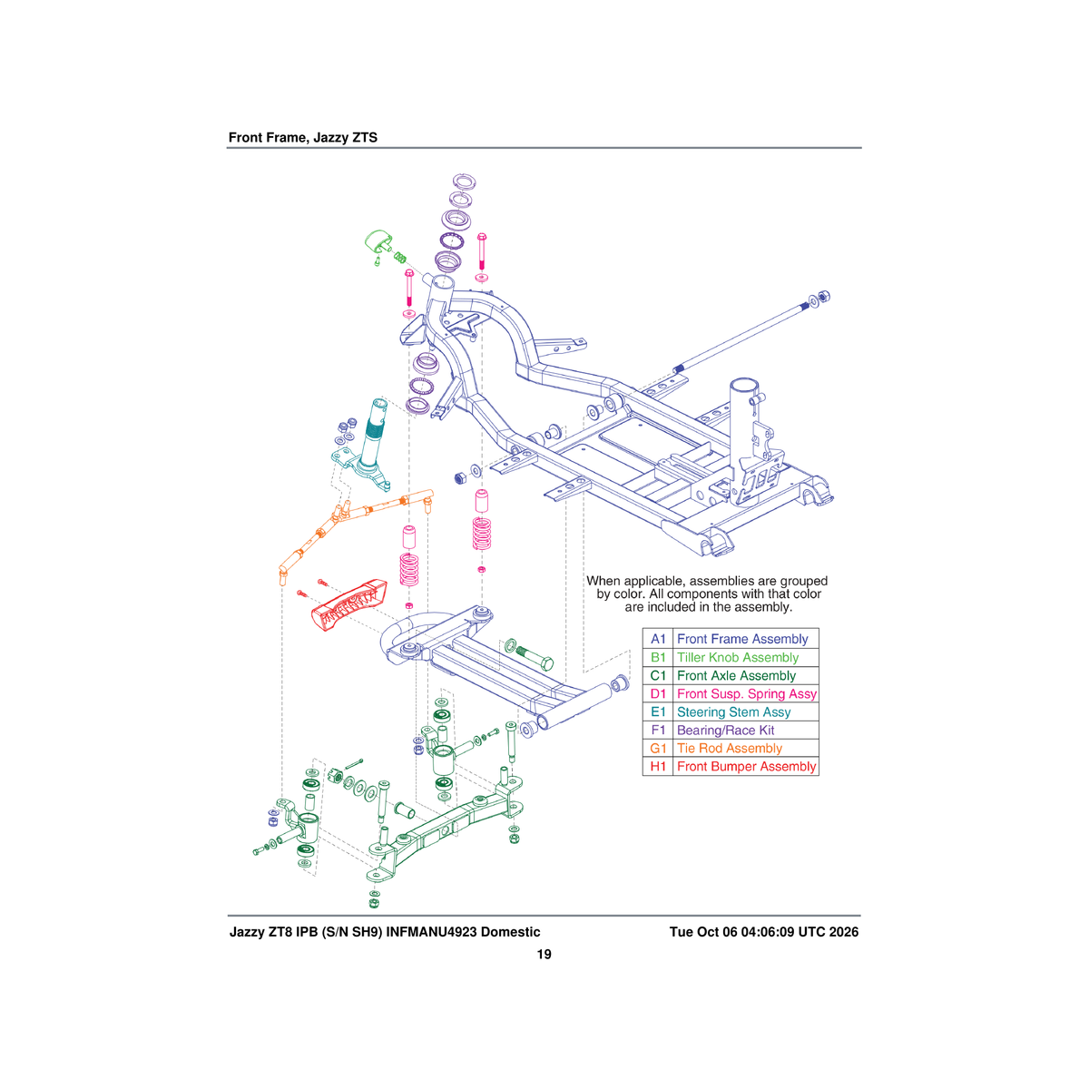 Pride Mobility MEC1703474 steering stem assembly parts diagram