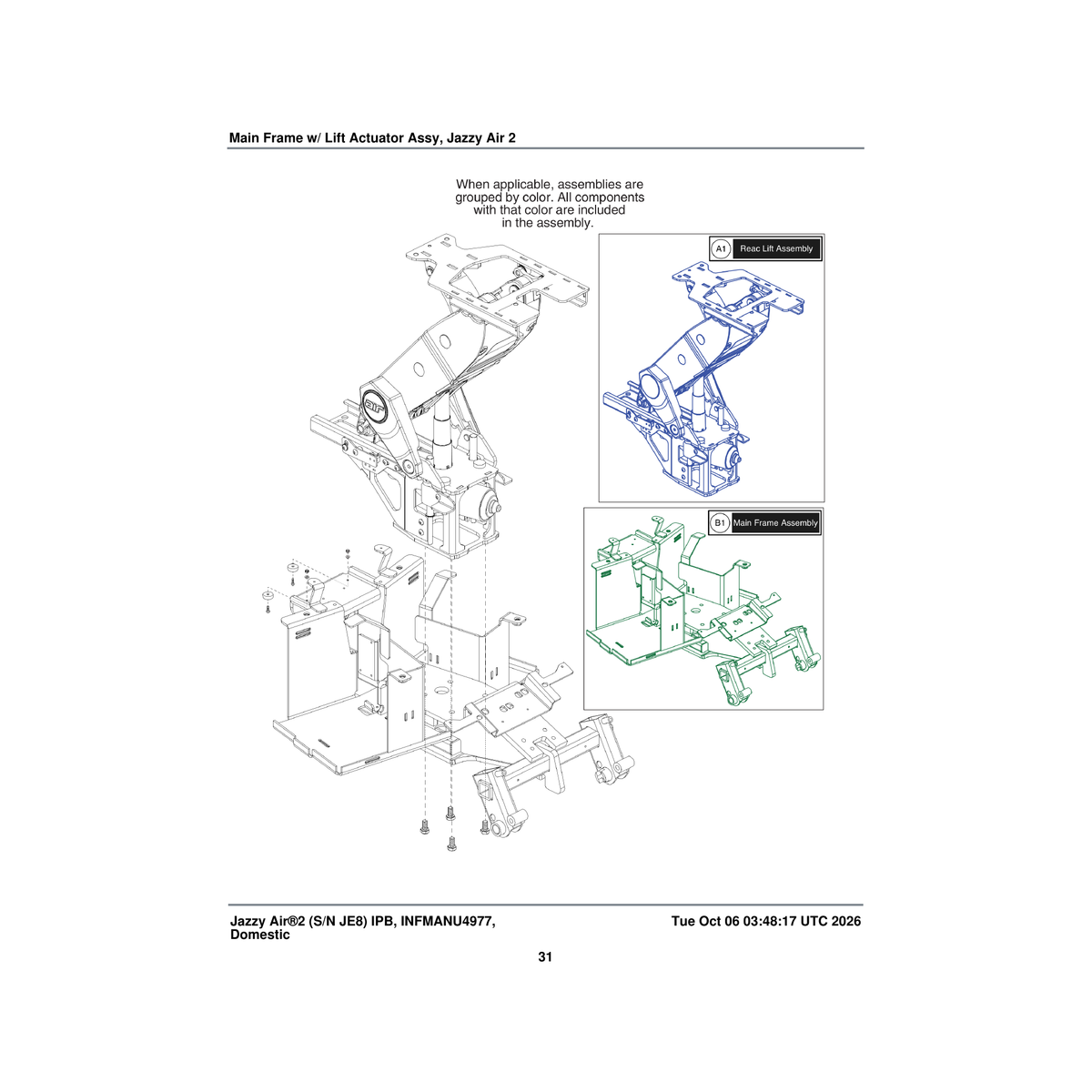 Pride Mobility MEC1706140 frame weldment parts diagram