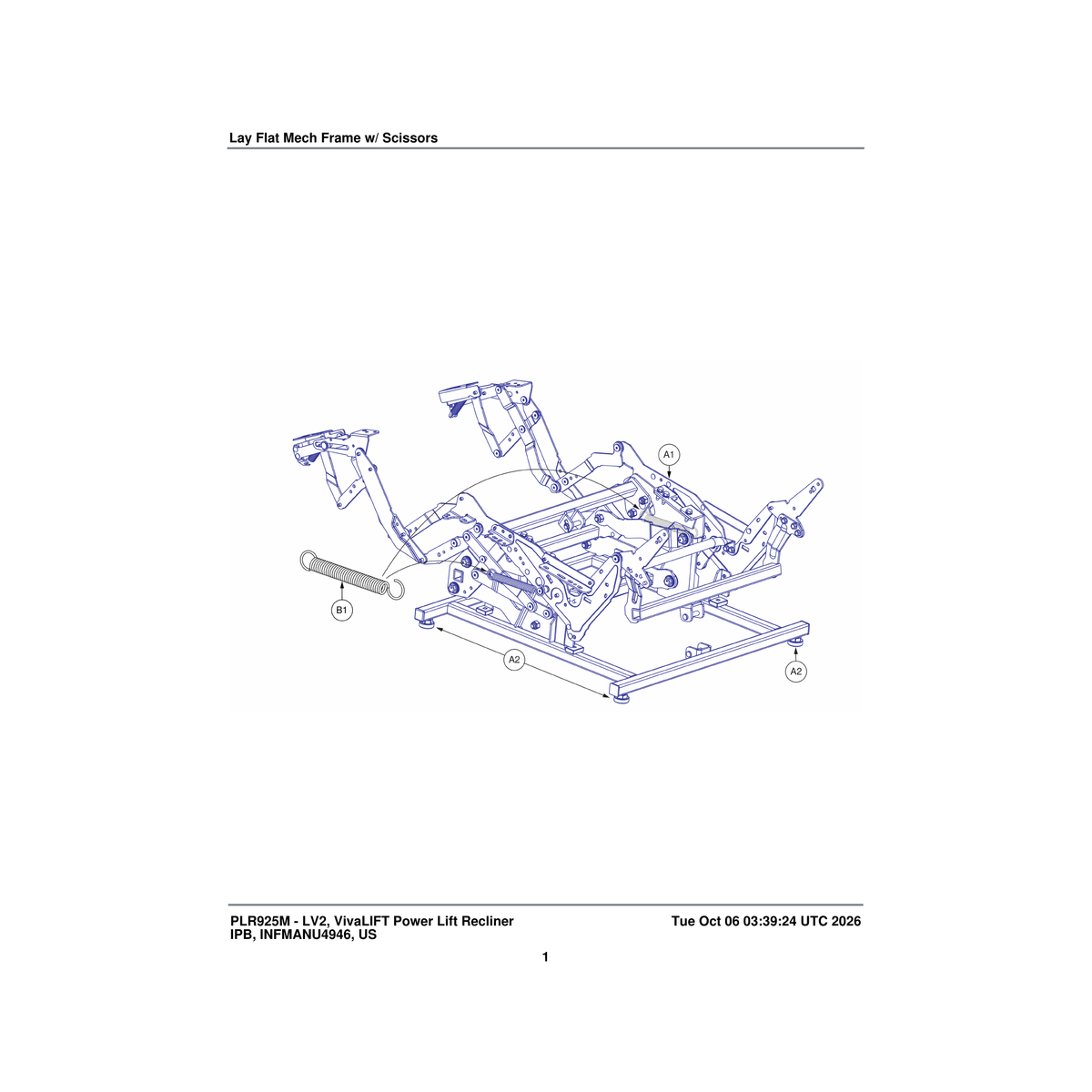 Pride Mobility MEC1707201 leveling leg parts diagram