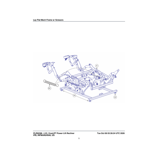 Pride Mobility MEC1707201 leveling leg parts diagram