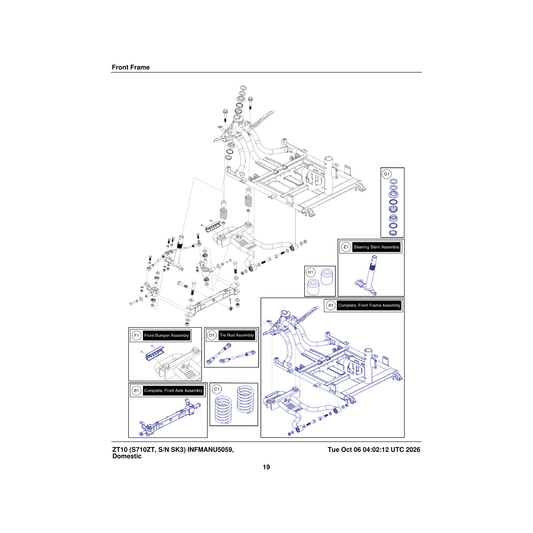 Pride Mobility MEC1712904 front axle assembly 8 degree parts diagram