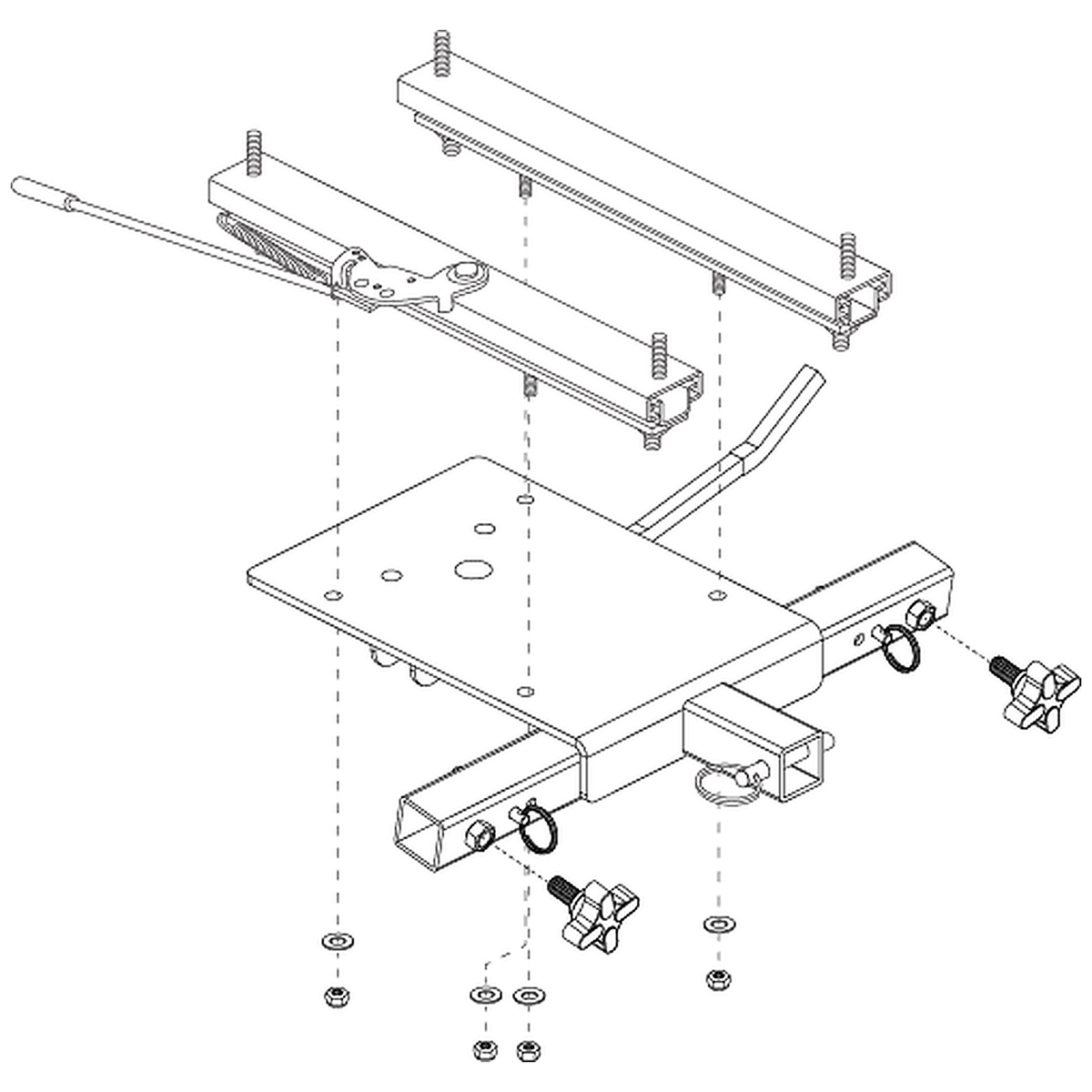 Pride Mobility (MEC1800114), platform seat frame assembly with sliders for molded plastic seats.