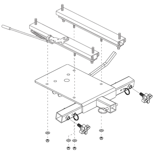 Pride Mobility (MEC1800114), platform seat frame assembly with sliders for molded plastic seats.