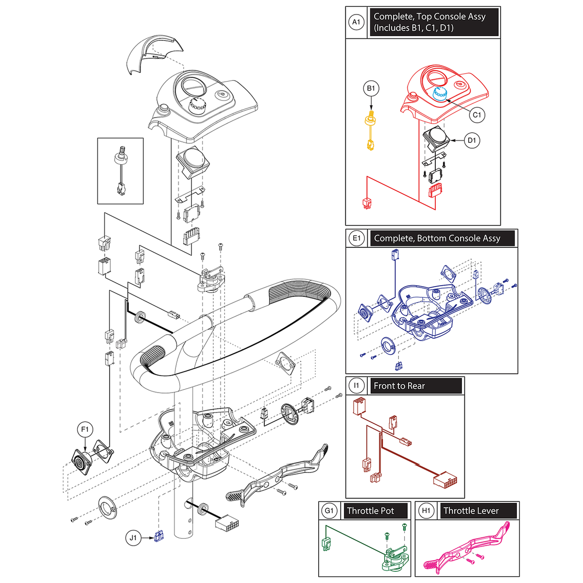 Pride Mobility (MEC1801206), throttle control lever assembly for the Go-Go delta tiller.