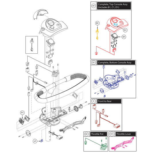 Pride Mobility (MEC1801206), throttle control lever assembly for the Go-Go delta tiller.