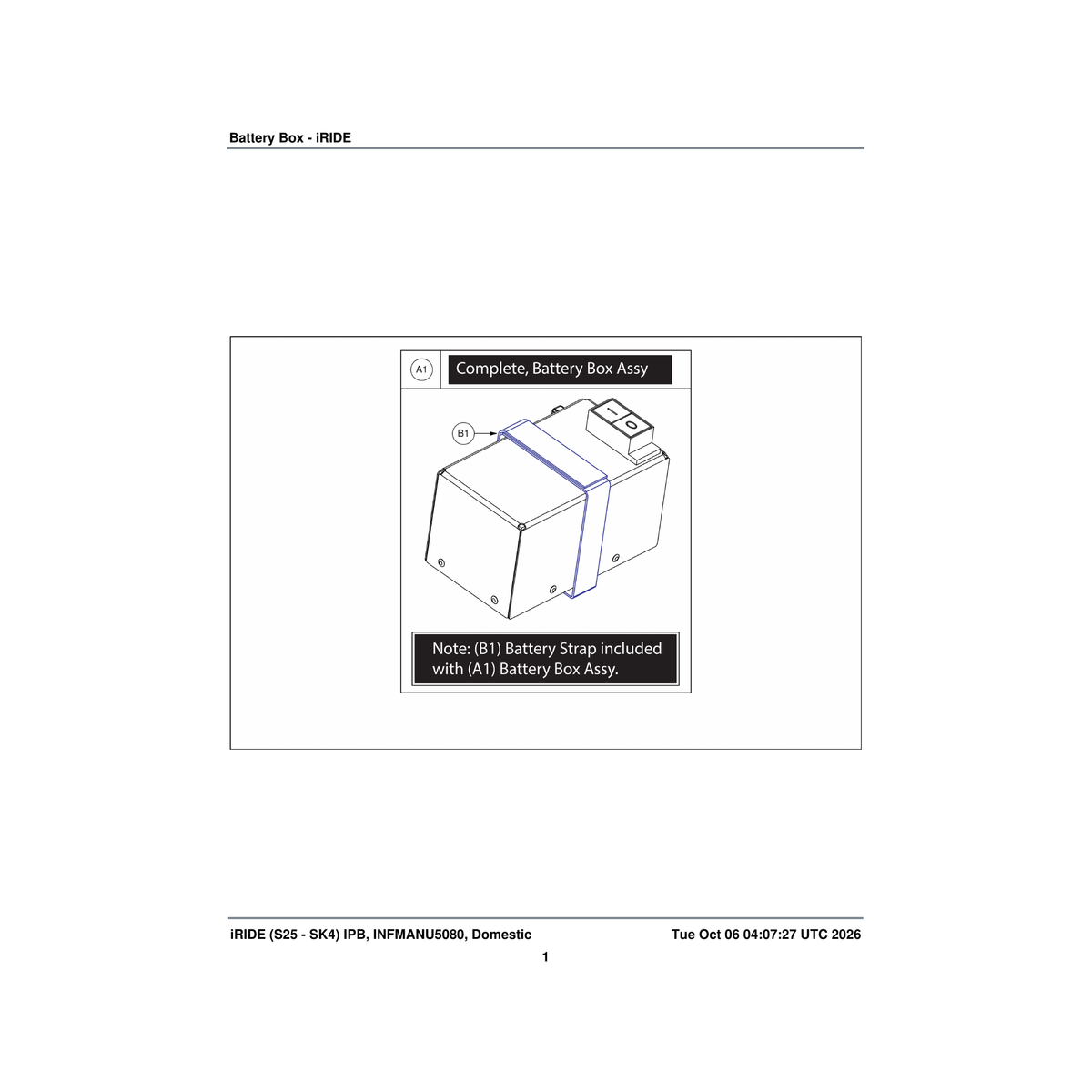 Pride Mobility MEC1901028 battery box assembly lithium parts diagram