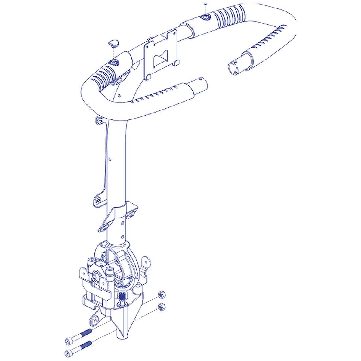 Pride Mobility (MEC1909716), Pride parts diagram of the tiller mechanical lock assembly showing the delta tiller assembly with tilt lever, item A1.