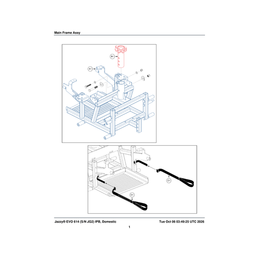 Pride Mobility MEC2004710 frame assembly parts diagram