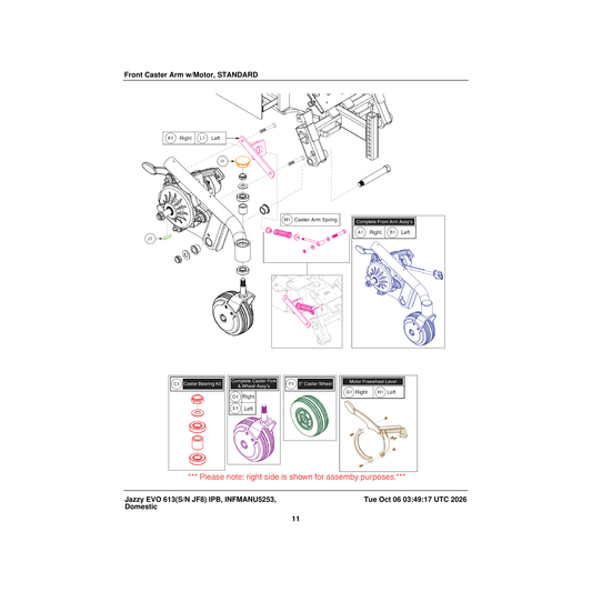Pride Mobility MEC2005943 spring pin weldment left parts diagram