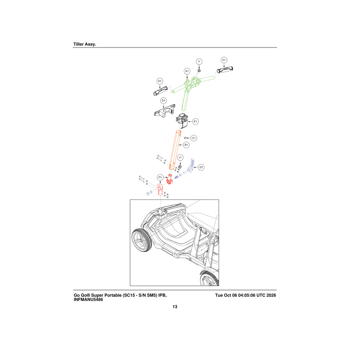 Pride Mobility MEC2008956 grommet push-in .75 in dia panel hole .09375 in thk panel parts diagram