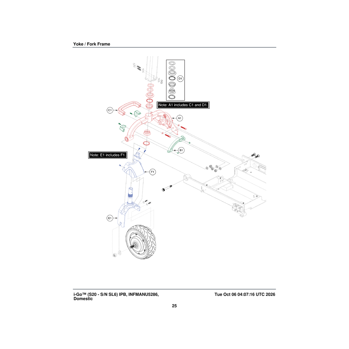 Pride Mobility MEC2102372 tiller yoke handle assembly parts diagram