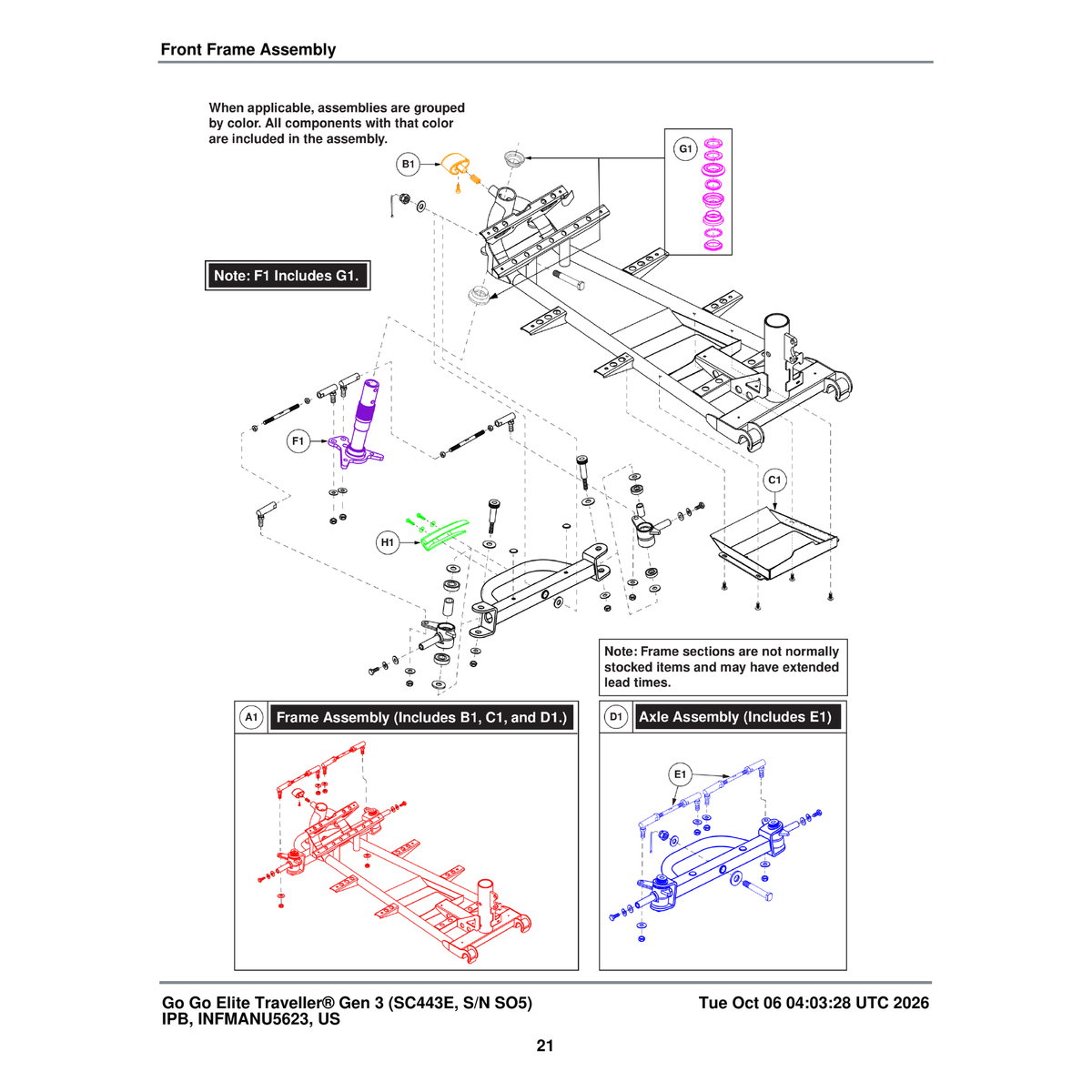 Pride Mobility MEC2106061 Steering Stem Assembly parts diagram