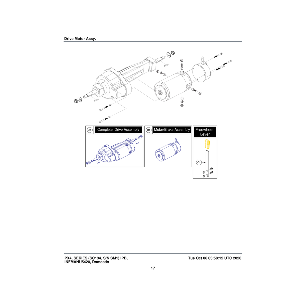 Pride Mobility MEC2106573 lever freewheel cx3 mounting parts diagram