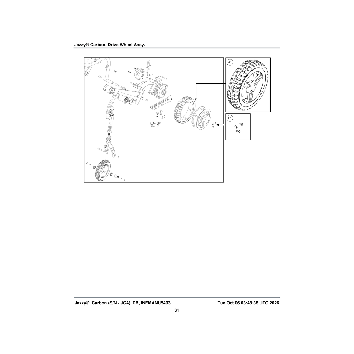 Pride Mobility MEC2200176 drive wheel mounting kit jazzy carbon (innuovo:f0100595) parts diagram
