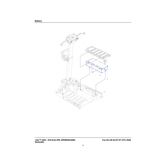 Pride Mobility MEC2200931 battery assembly parts diagram