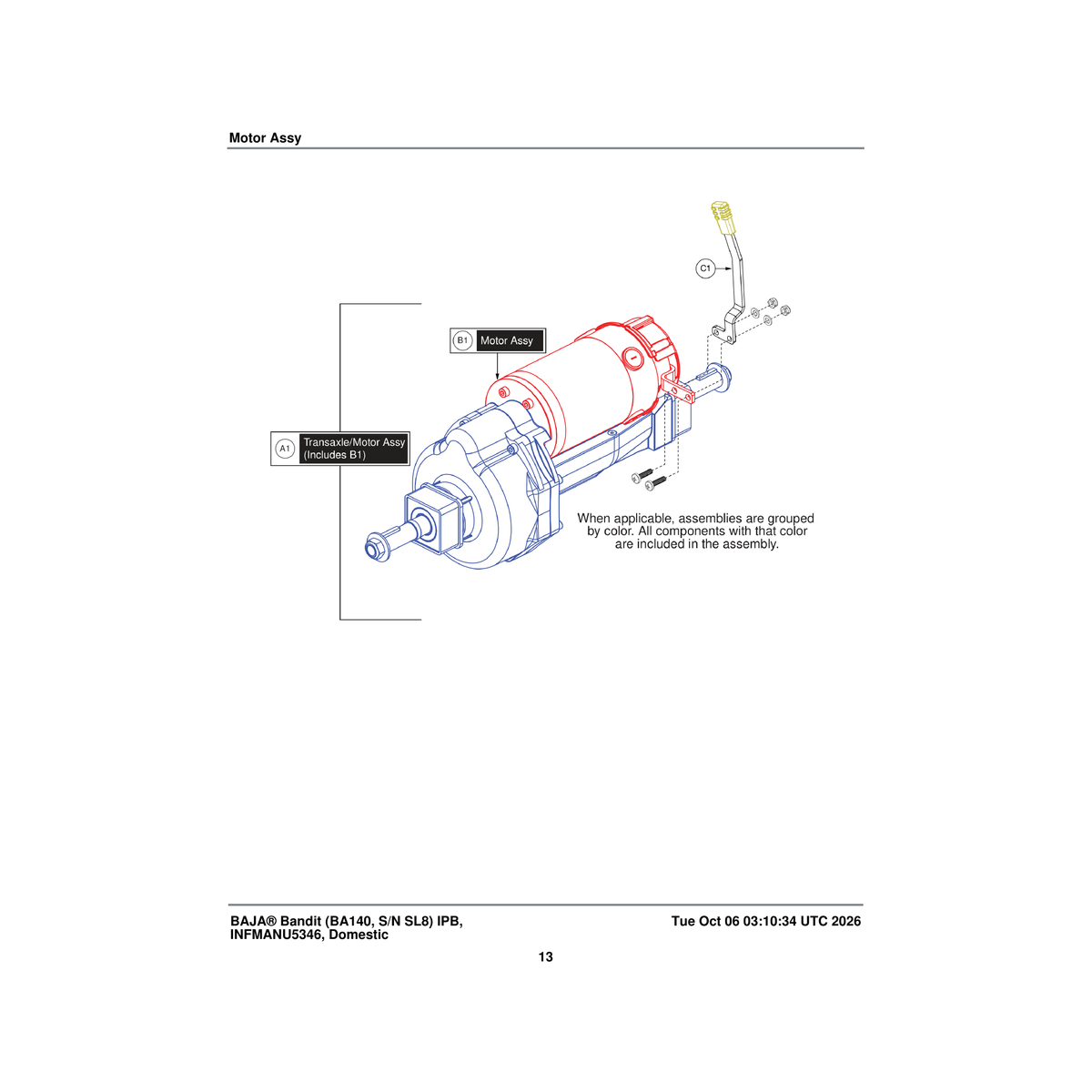 Pride Mobility MEC2202224 freewheel lever assembly parts diagram