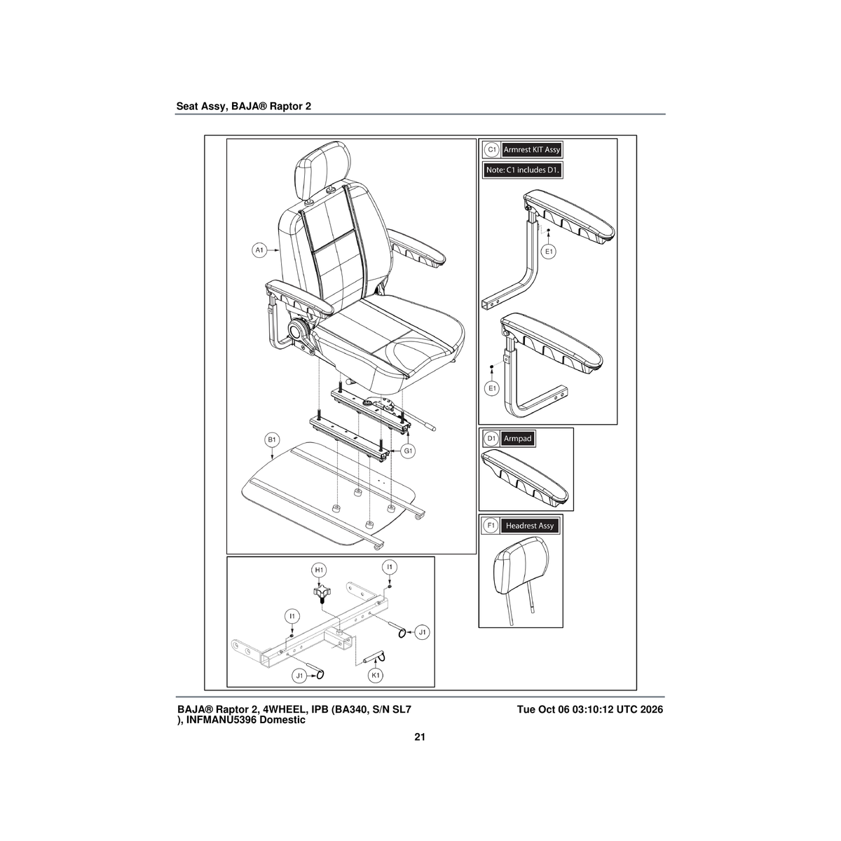 Pride Mobility MEC2202284 seat plate assembly parts diagram
